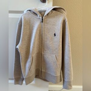 Ralph Lauren Light Gray Kids Zip-Up Hoodie